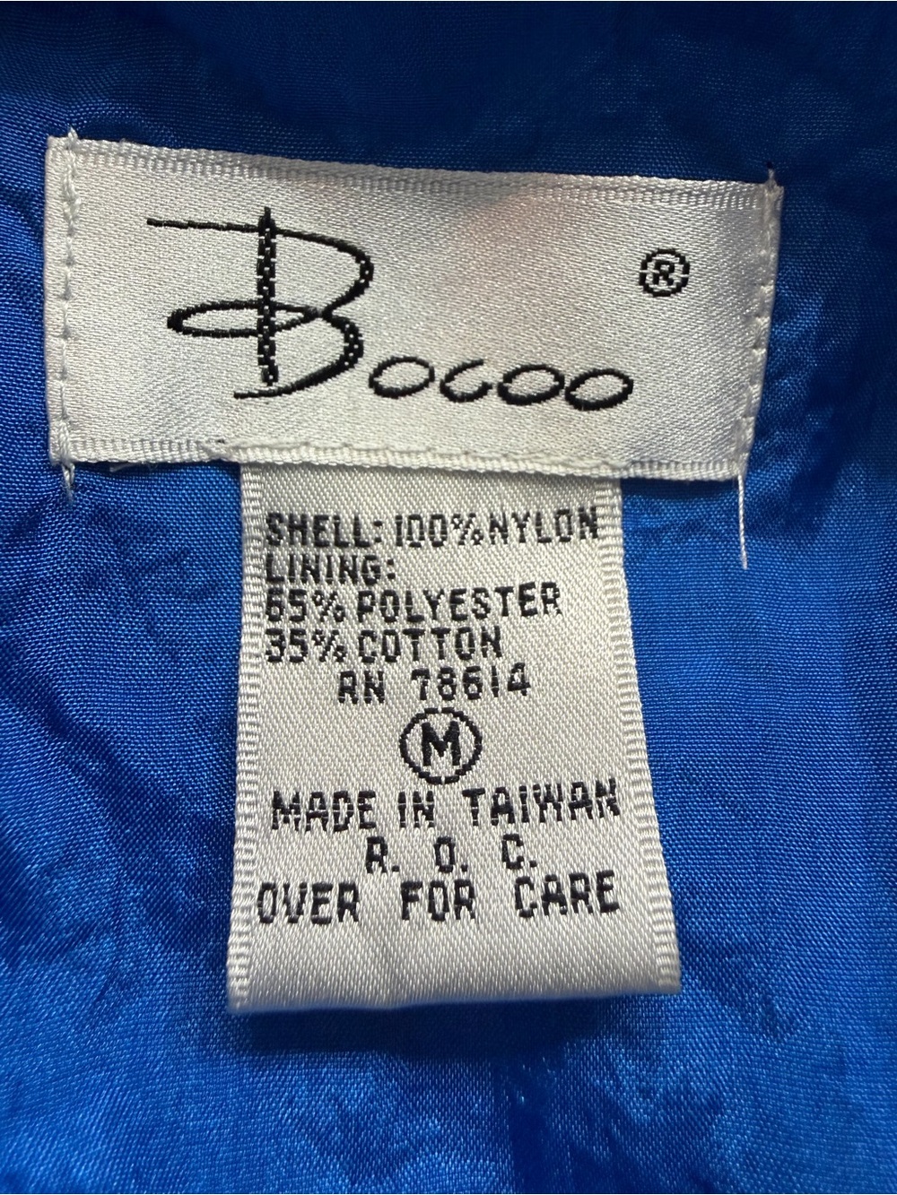 Black Bomber Jacket with Blue, Teal & Pink Panels - Picture 8 of 8